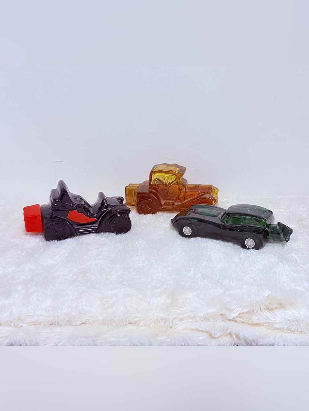 Avon Toy Car Trio — Black, Amber & Green Vehicles Mens After shave